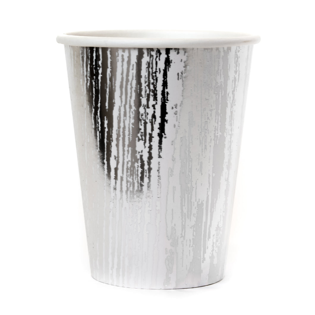 Silver Fake Wood Paper Cups