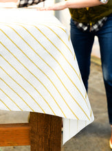 Load image into Gallery viewer, Gold Stripe Paper Tablecloth