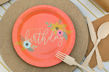 Load image into Gallery viewer, It&#39;s My Birthday Coral Party Plates